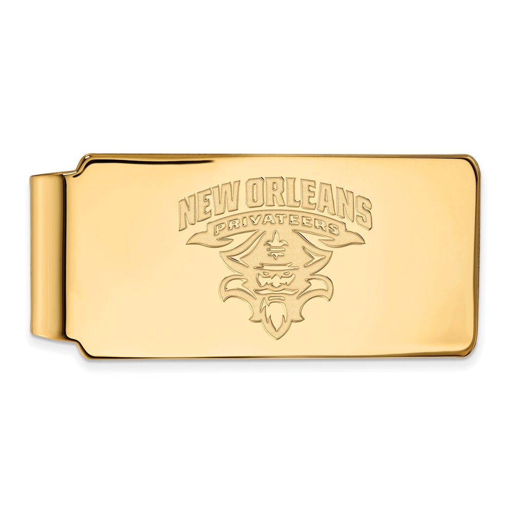 NCAA 10k Yellow Gold U of New Orleans Money Clip