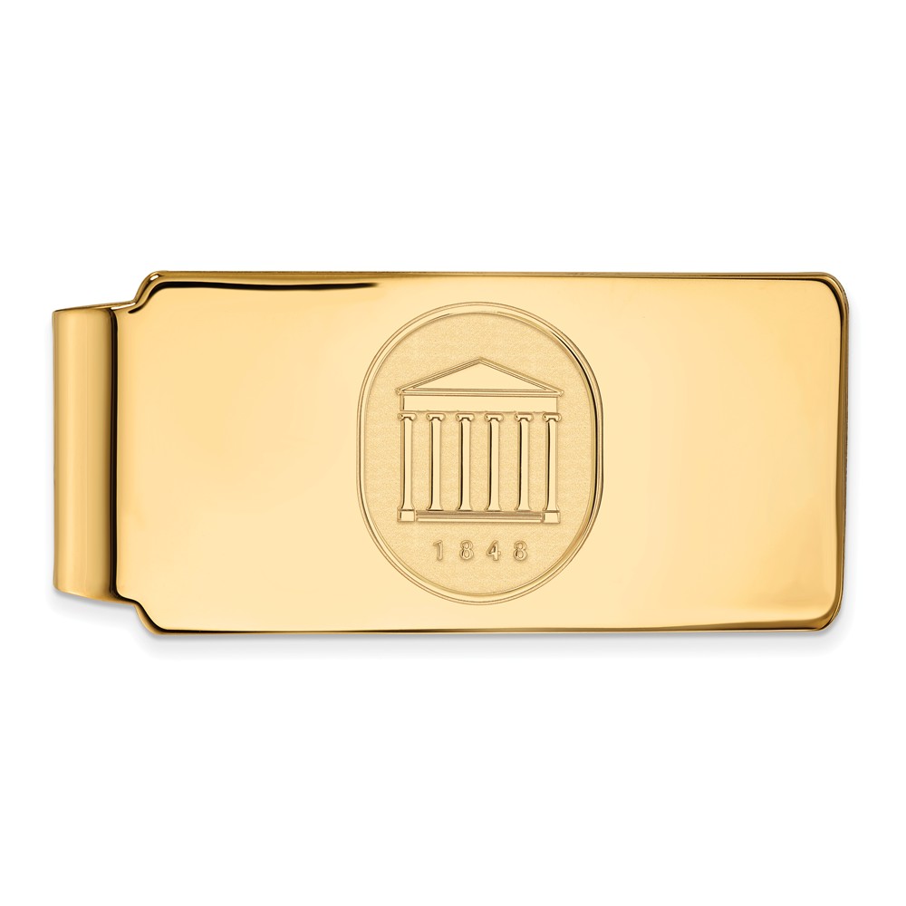 10k Yellow Gold U of Mississippi Crest Money Clip