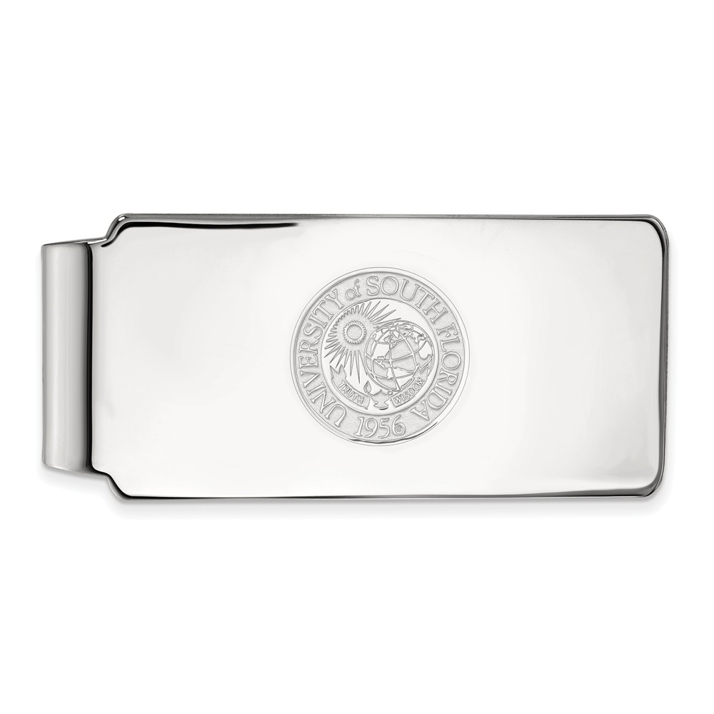 14k White Gold South Florida Crest Money Clip