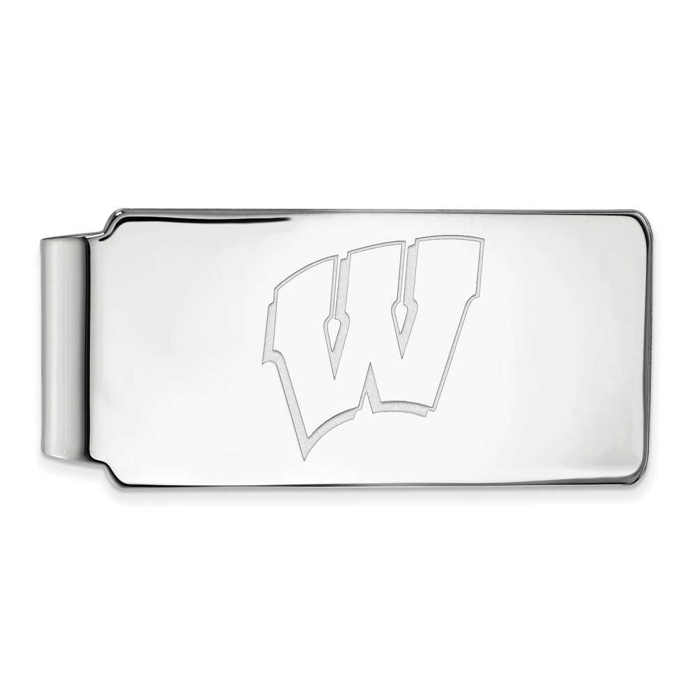 14k White Gold U of Wisconsin Logo Money Clip
