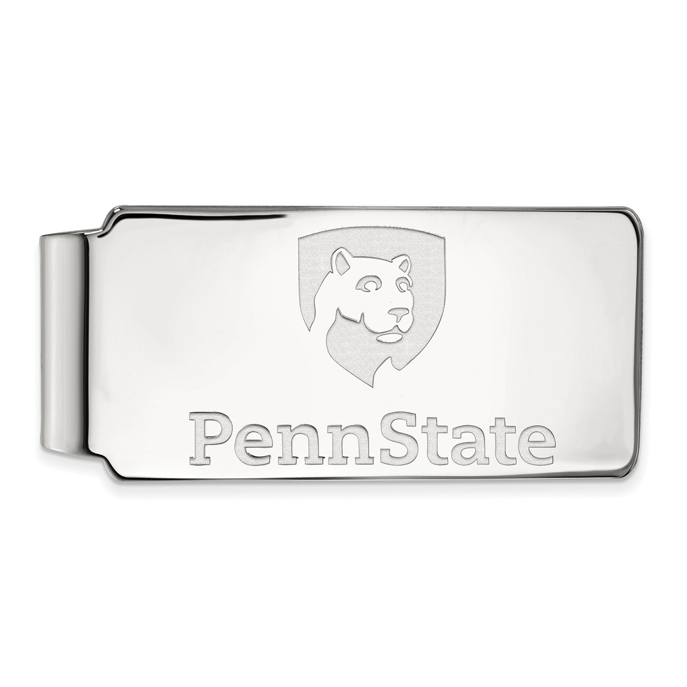 14k White Gold Penn State Mascot Logo Money Clip