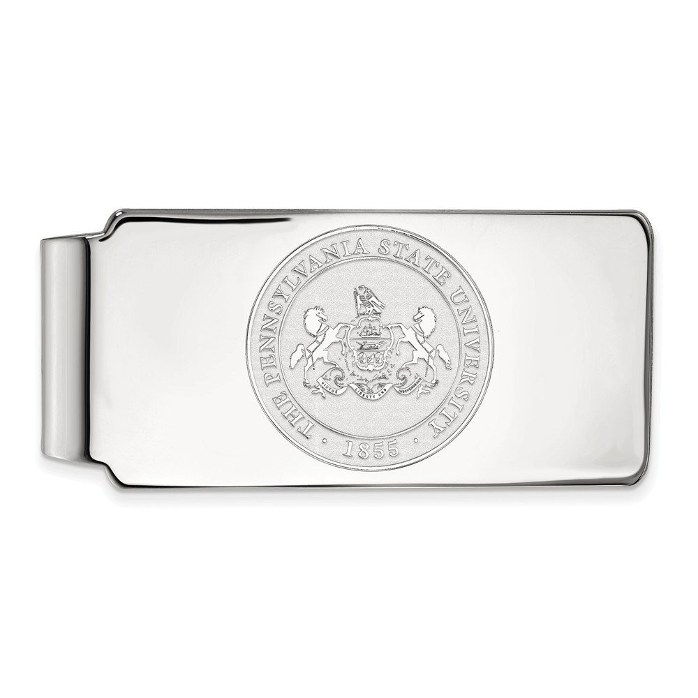 14k White Gold Penn State Crest Money Clip