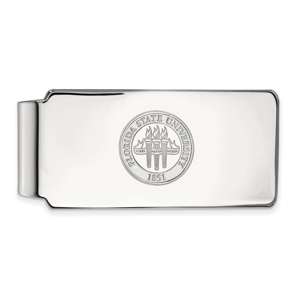 14k White Gold Florida State Crest Money Clip