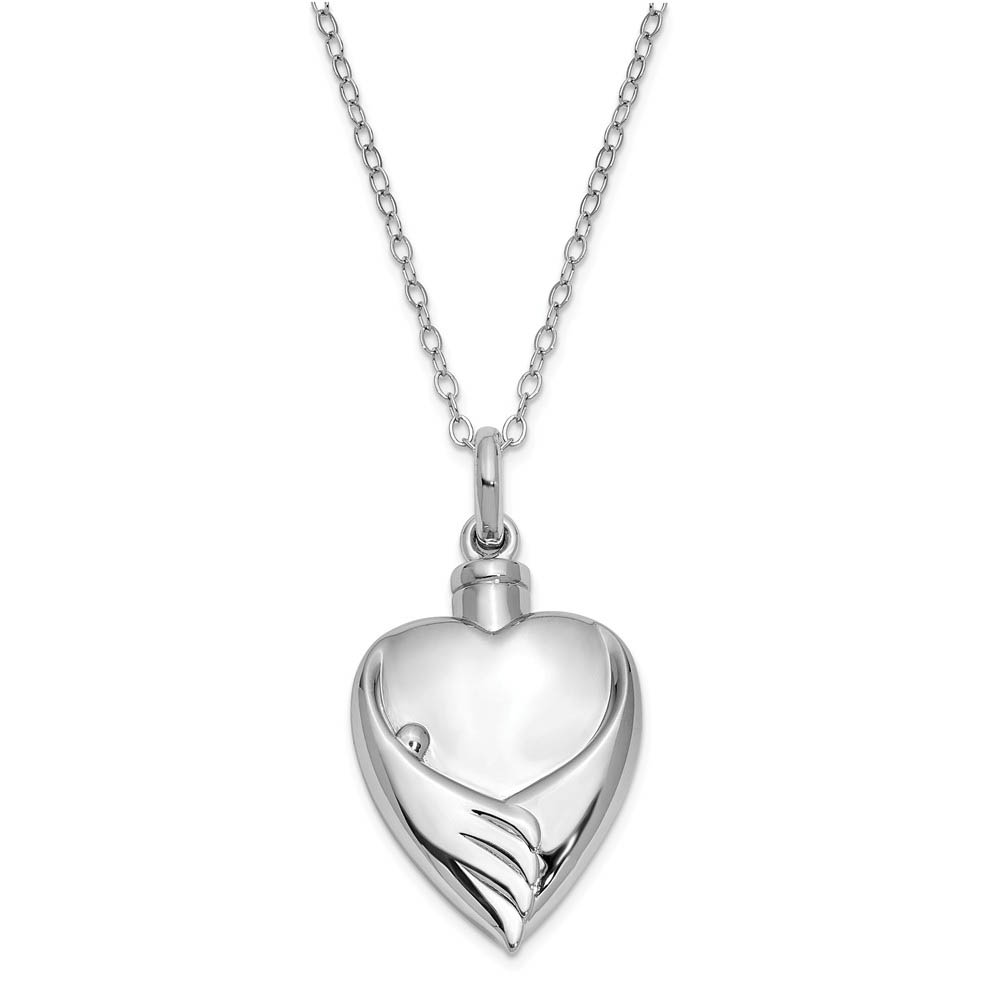 Sterling Silver Forever My Baby Heart Ash Holder Necklace, 18 Inch