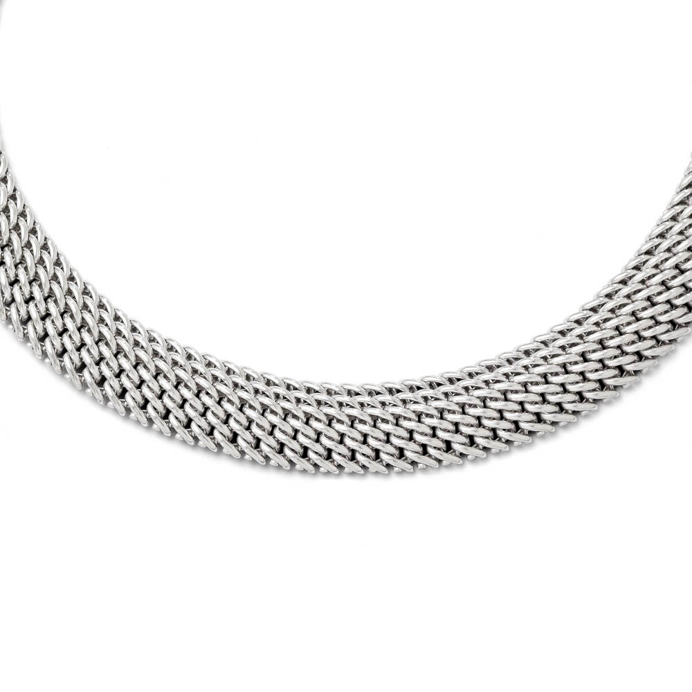 14.75mm Mesh Link Necklace in Sterling Silver, 18 Inch