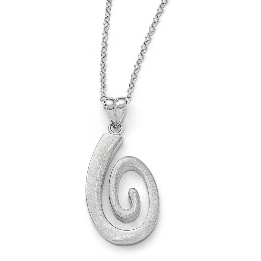 Textured Coil Necklace in Sterling Silver, Inch