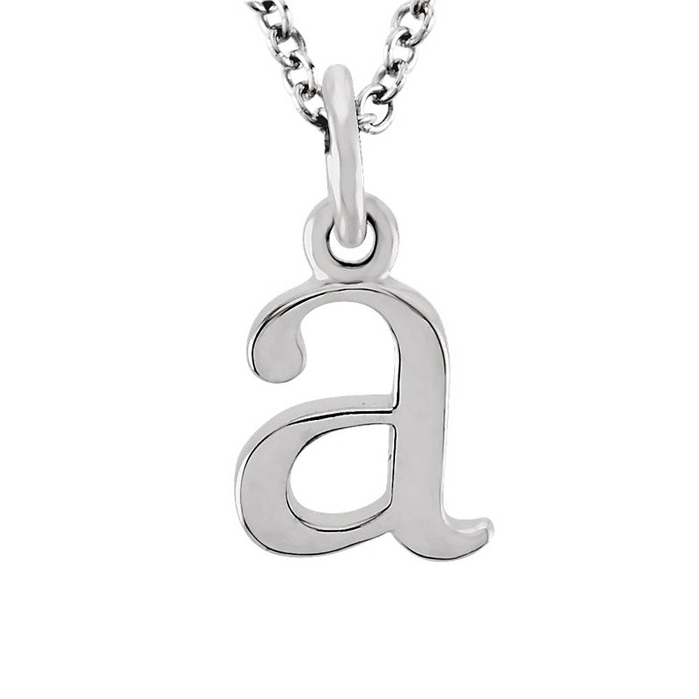 The Abbey Lower Case Initial &#039;a&#039; Necklace in 14k White Gold, 16 Inch