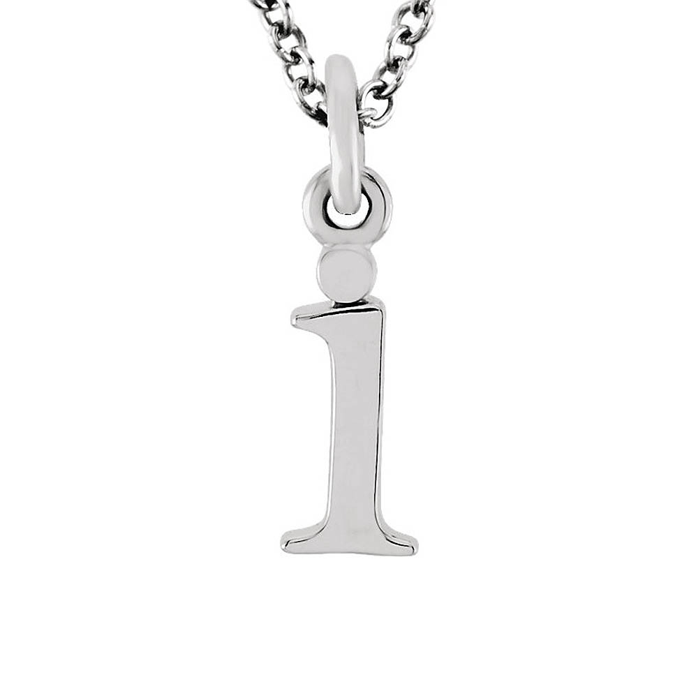 The Abbey Lower Case Initial &#039;i&#039; Necklace in 14k White Gold, 16 Inch