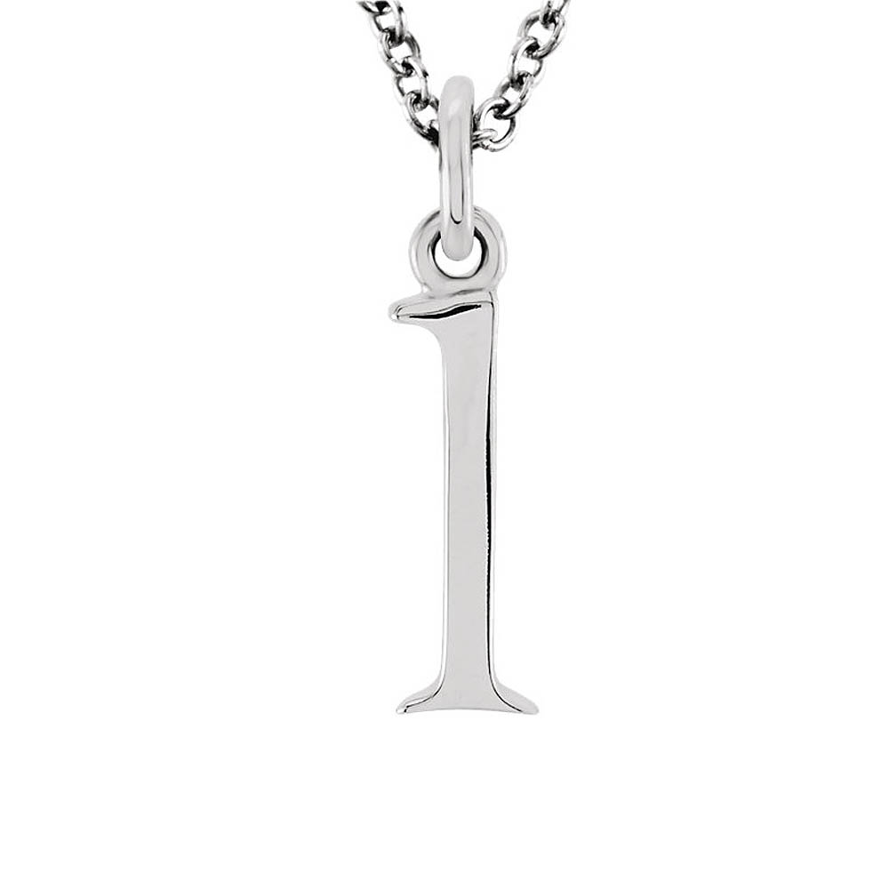 The Abbey Lower Case Initial &#039;l&#039; Necklace in 14k White Gold, 16 Inch