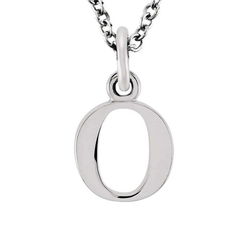 The Abbey Lower Case Initial &#039;o&#039; Necklace in 14k White Gold, 16 Inch