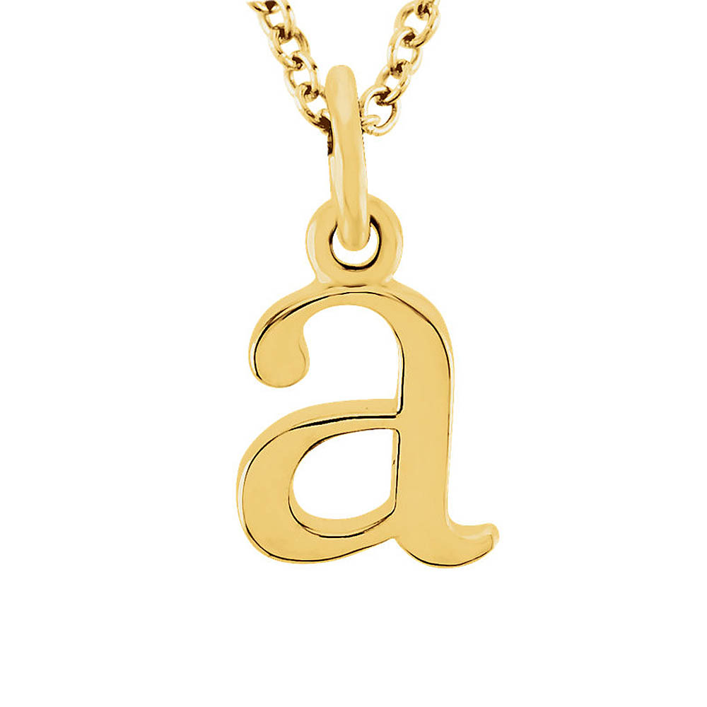 The Abbey Lower Case Initial 'a' Necklace in 14k Yellow Gold