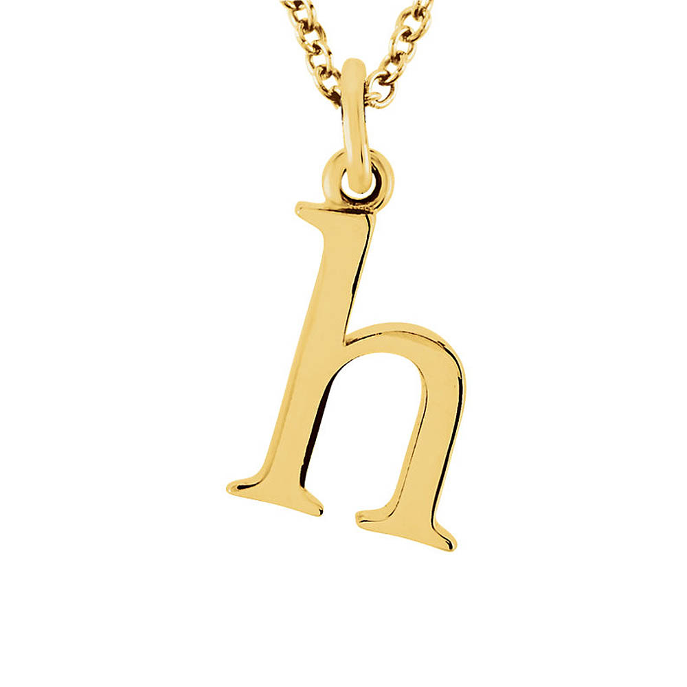 The Abbey Lower Case Initial 'h' Necklace in 14k Yellow Gold