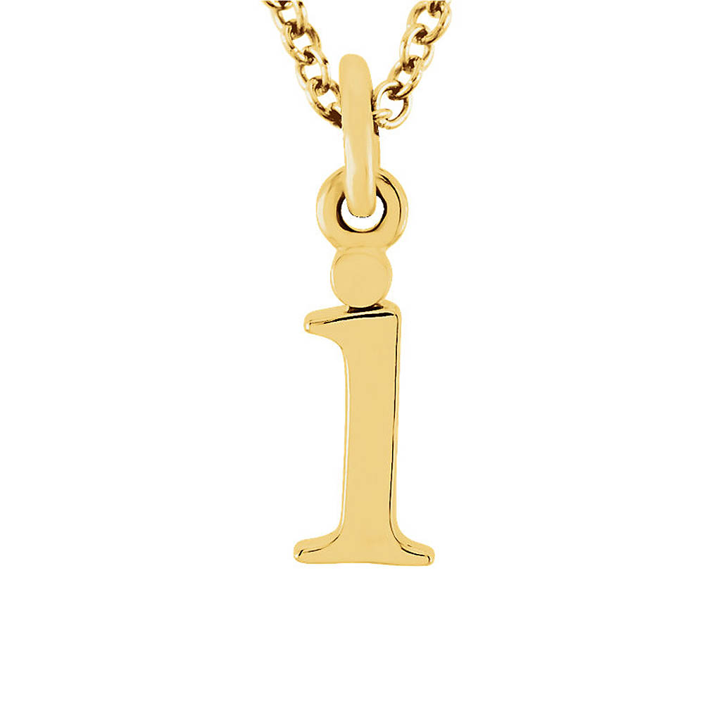 The Abbey Lower Case Initial 'i' Necklace in 14k Yellow Gold