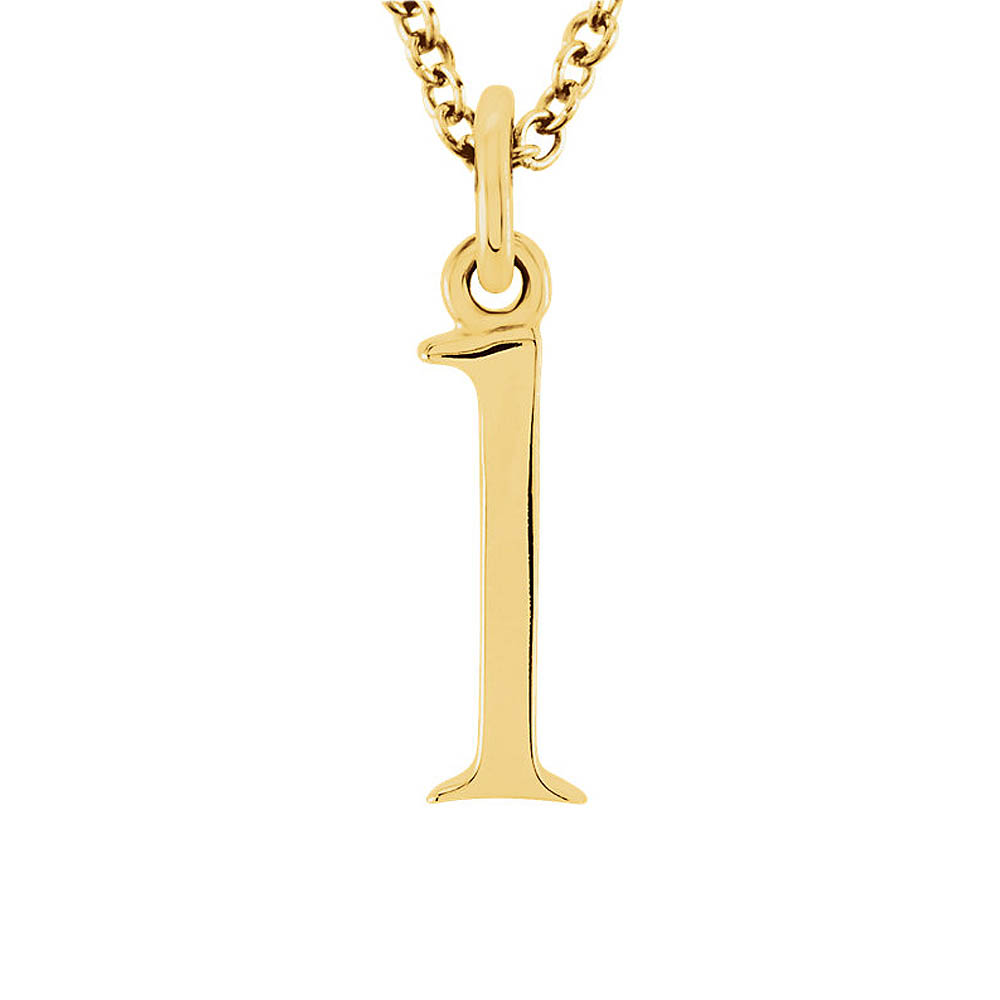 The Abbey Lower Case Initial 'l' Necklace in 14k Yellow Gold