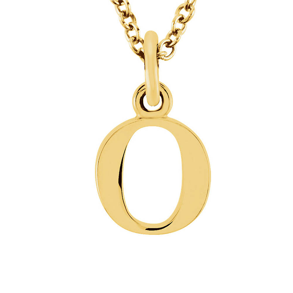 The Abbey Lower Case Initial 'o' Necklace in 14k Yellow Gold