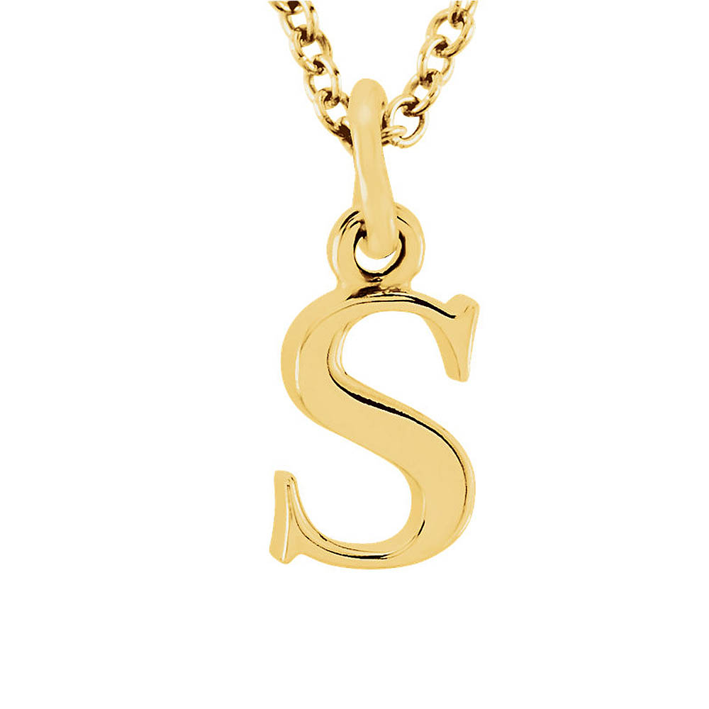 The Abbey Lower Case Initial &#039;s&#039; Necklace in 14k Yellow Gold, 16 Inch