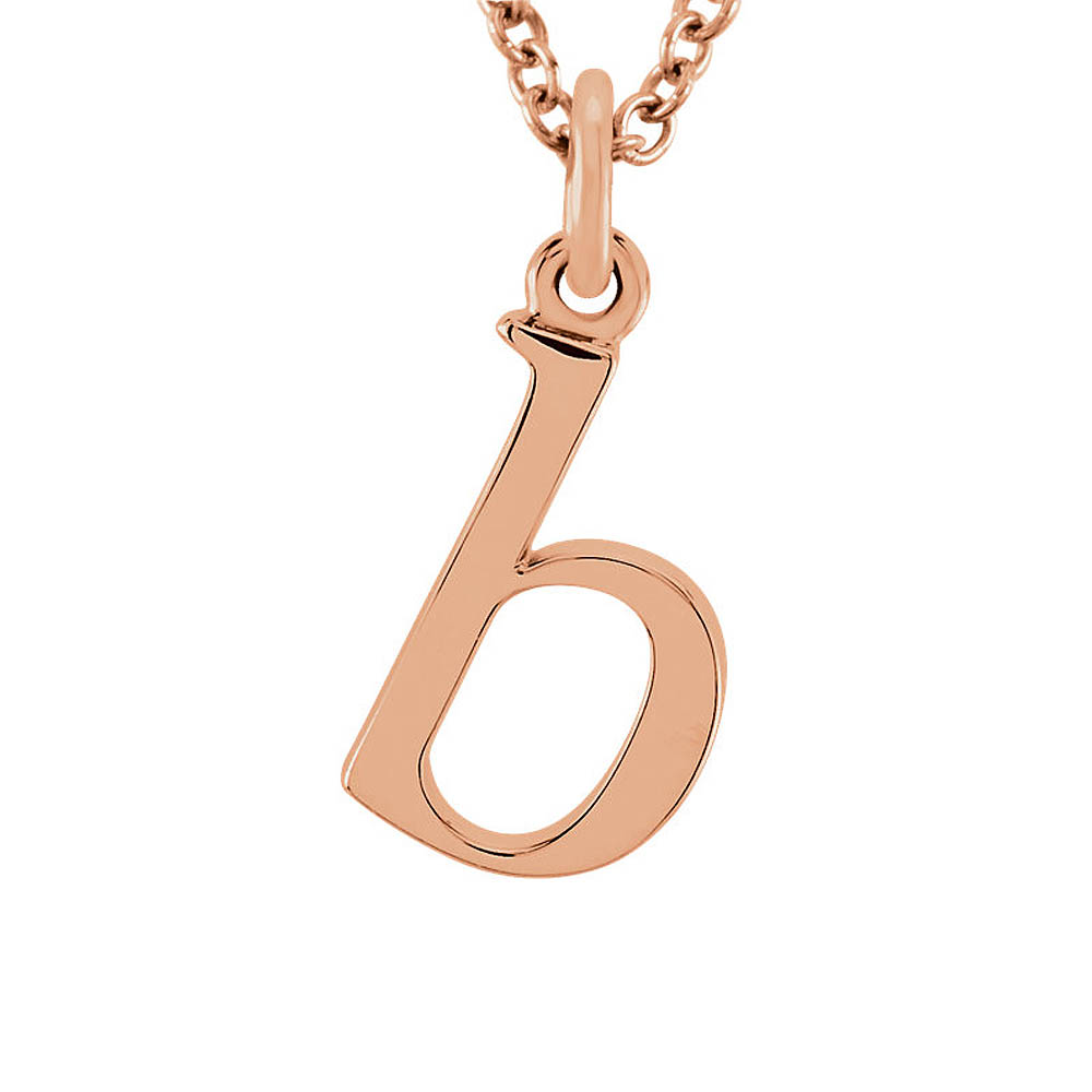 The Abbey Lower Case Initial 'b' Necklace in 14k Rose Gold