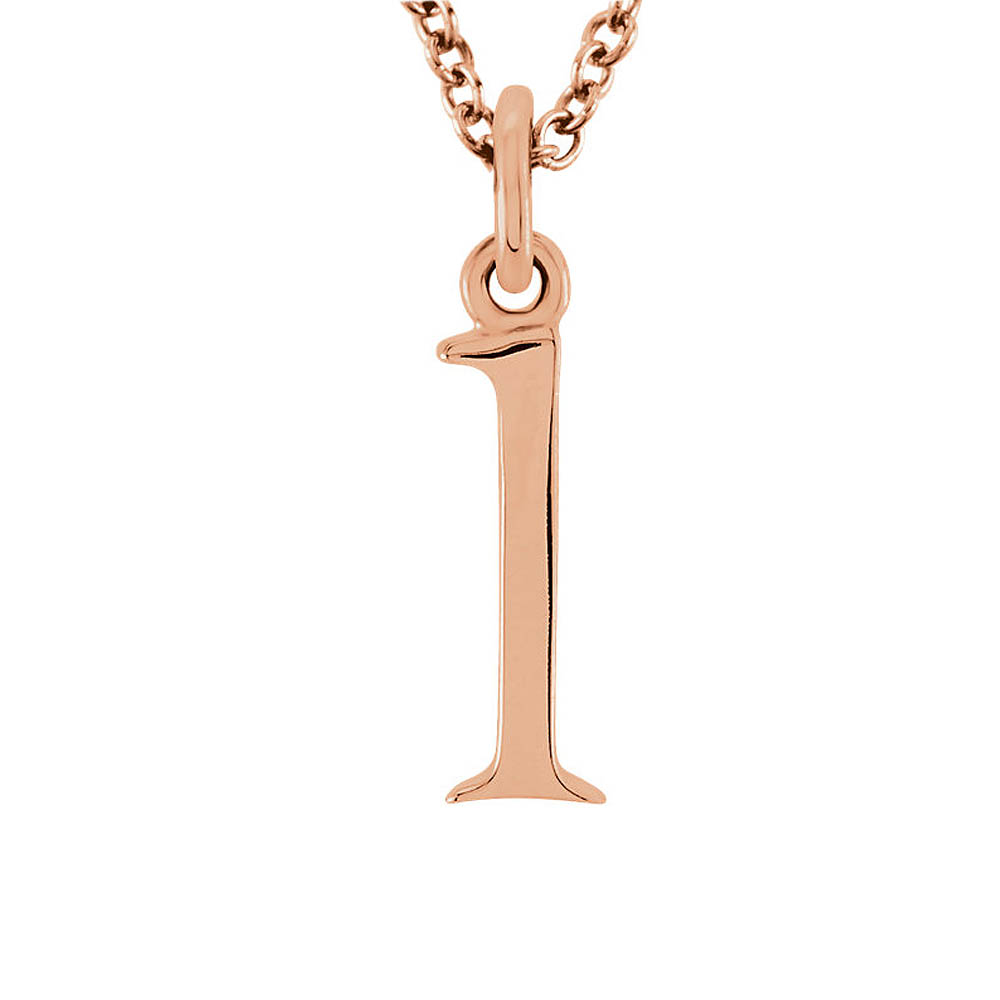 The Abbey Lower Case Initial &#039;l&#039; Necklace in 14k Rose Gold, 16 Inch