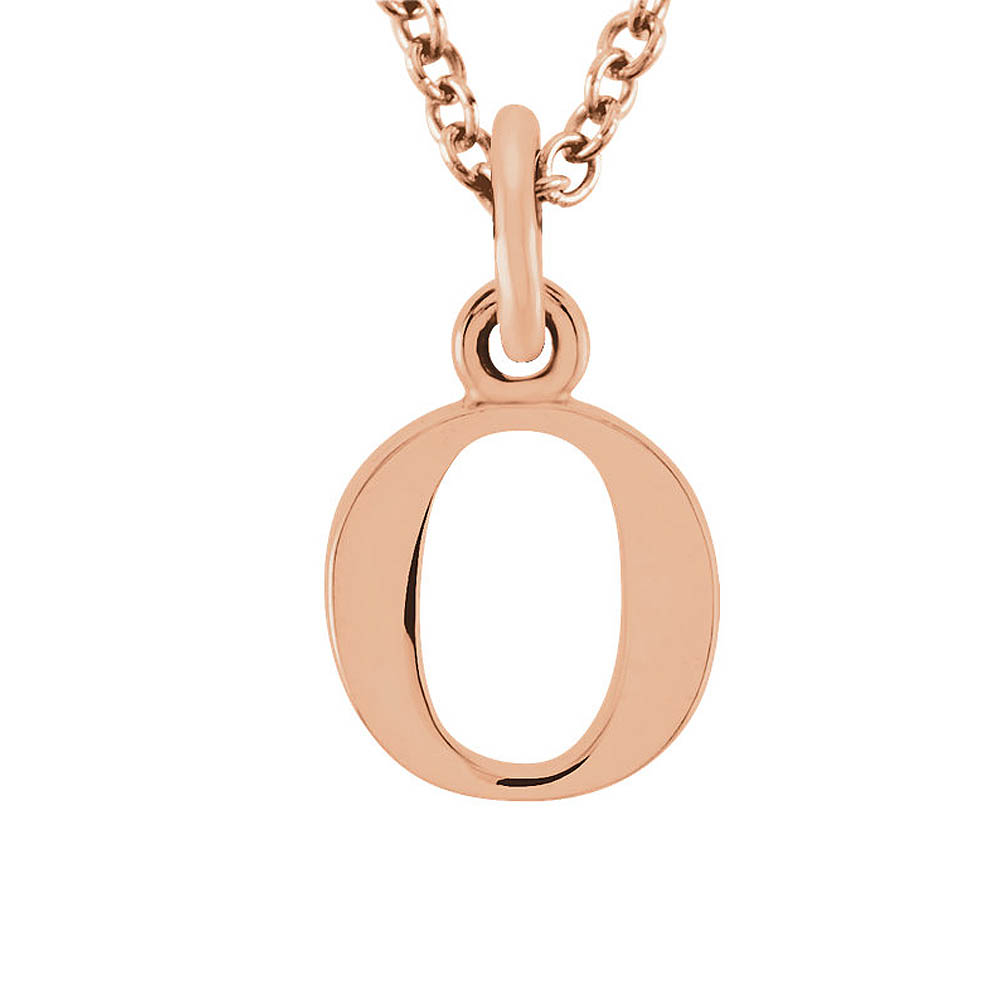 The Abbey Lower Case Initial 'o' Necklace in 14k Rose Gold