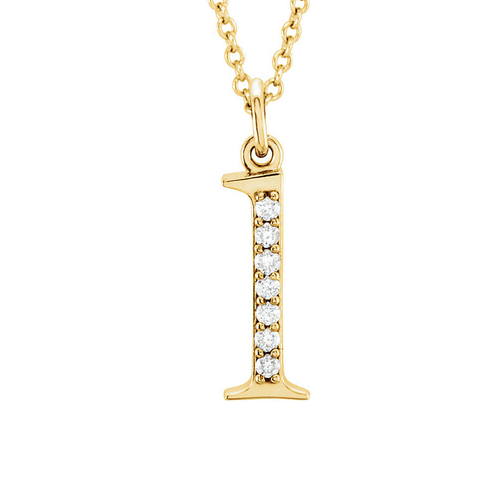 The Abbey 14k Yellow Diamond Lower Case Initial &#039;l&#039; Necklace 16 Inch