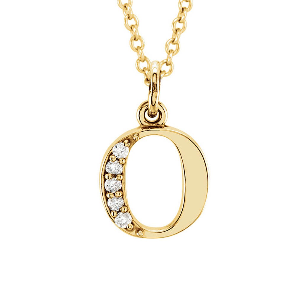 The Abbey 14k Yellow Diamond Lower Case Initial 'o' Necklace