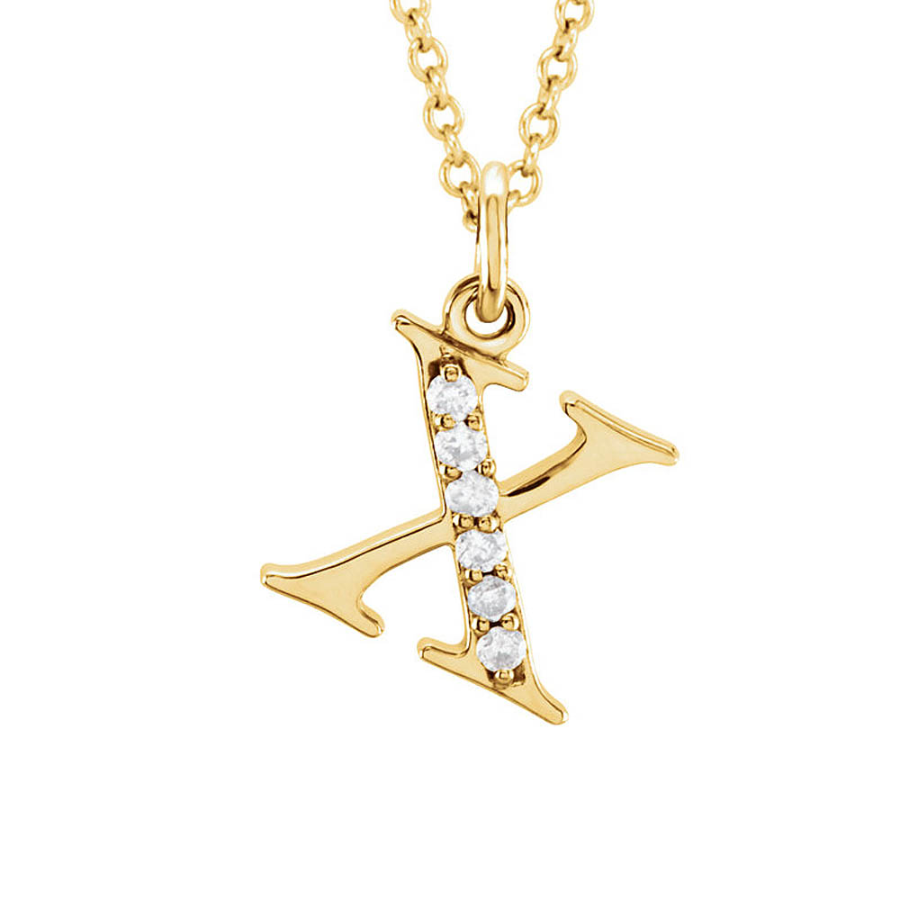 The Abbey 14k Yellow Diamond Lower Case Initial 'x' Necklace