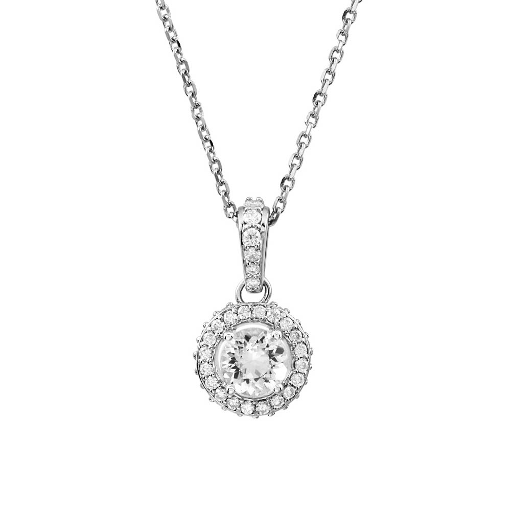 1/2 Cttw Diamond Entourage Necklace in 14k White Gold, 18 Inch