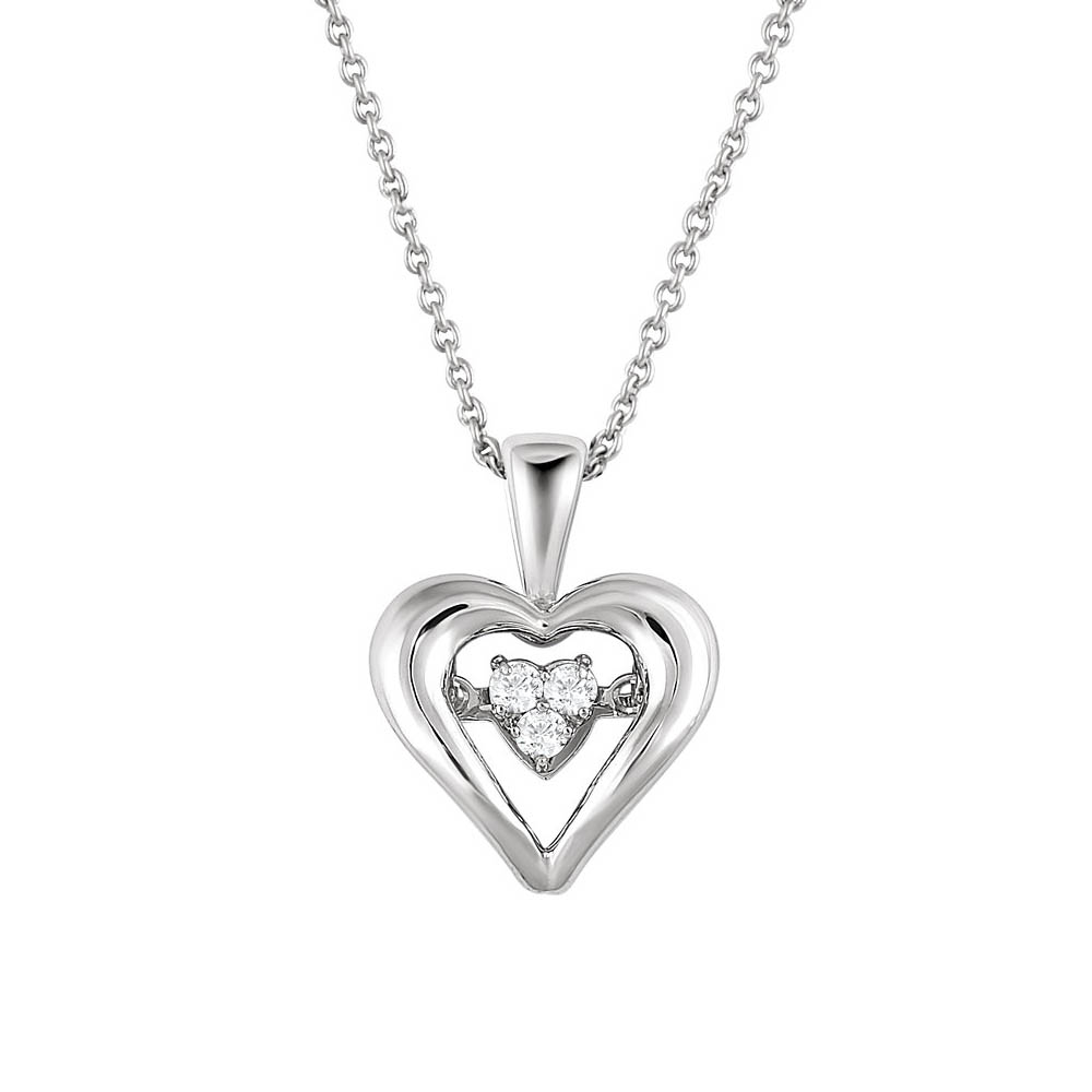 1/10 Cttw Diamond Heart Necklace in Sterling Silver