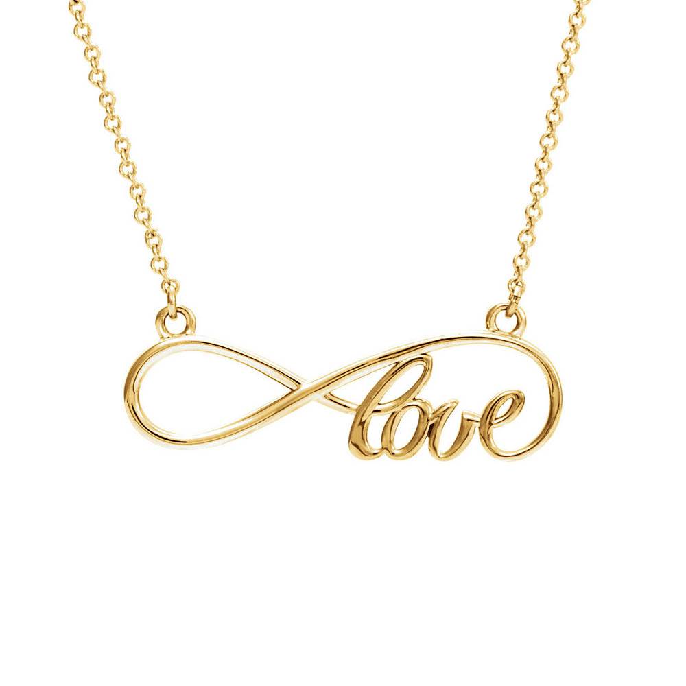 Love Infinity Necklace in 14k Yellow Gold