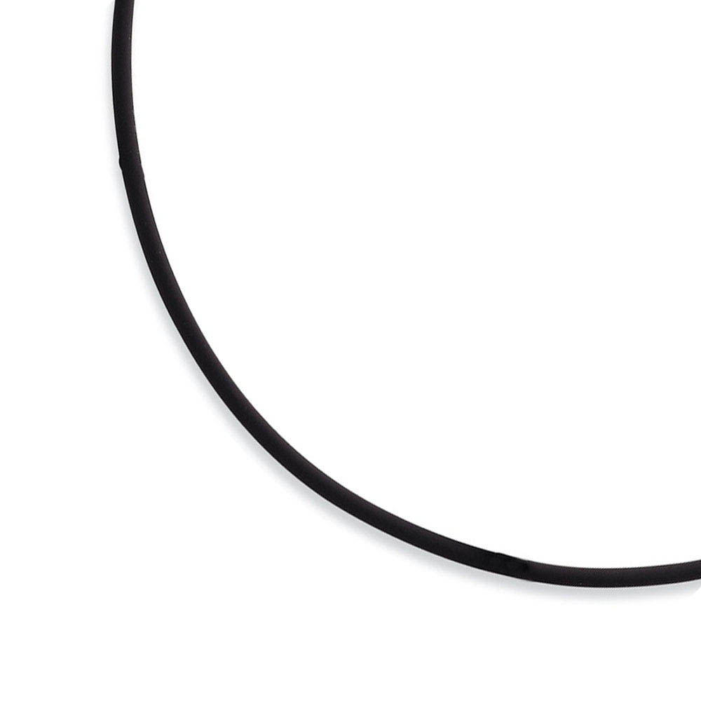 3mm Black Rubber Cord, Sterling Silver Lobster Clasp Necklace, 16 Inch