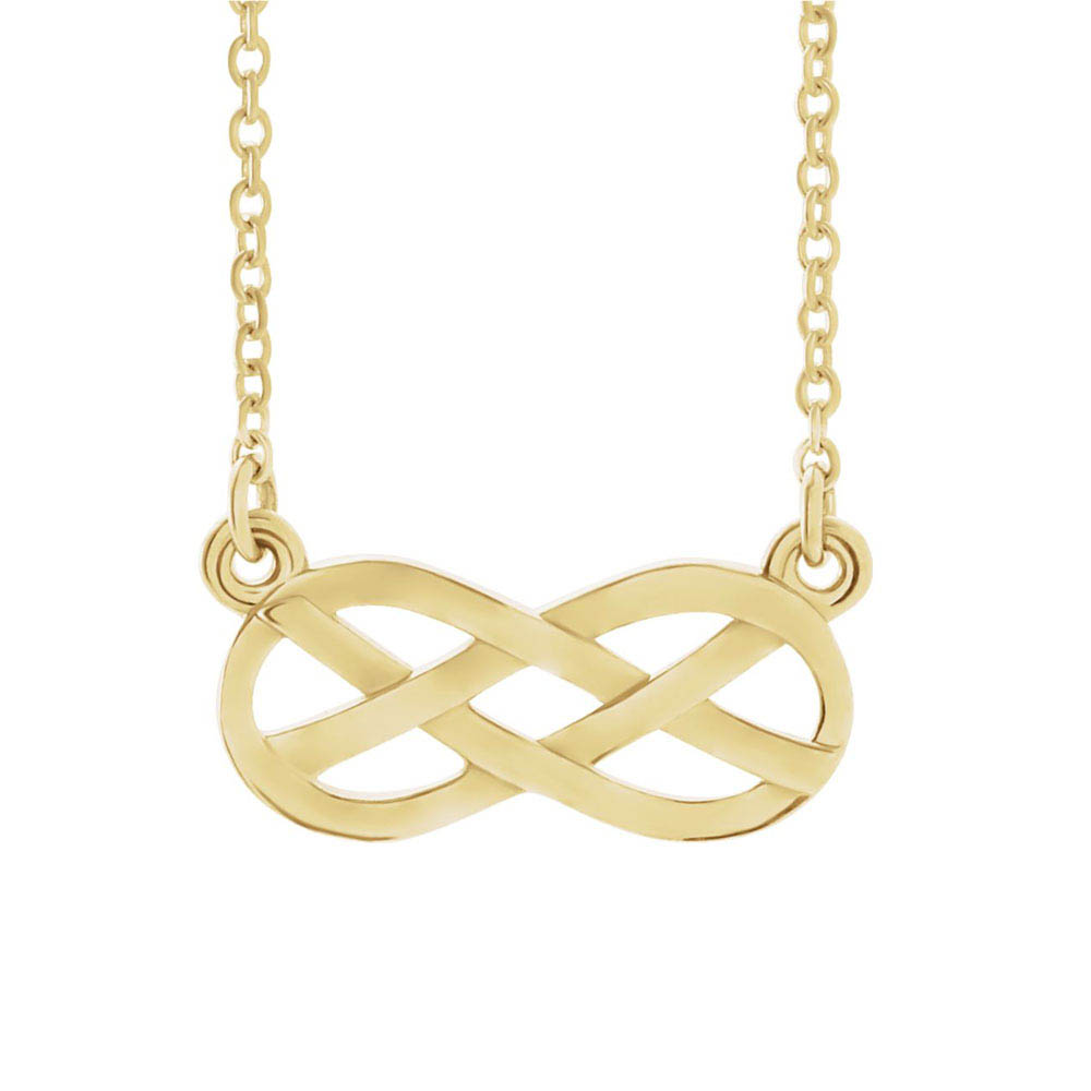 Infinity Style Knot Necklace in 14k Yellow Gold