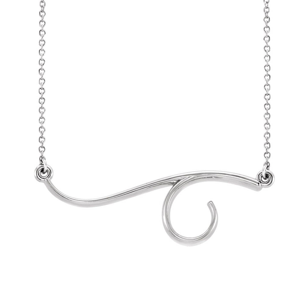 Freeform Bar Necklace in 14k White Gold