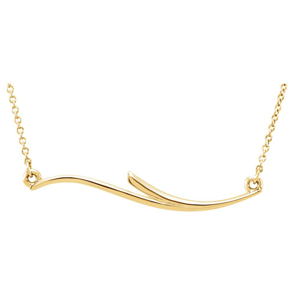 Freeform Bar Necklace in 14k Yellow Gold