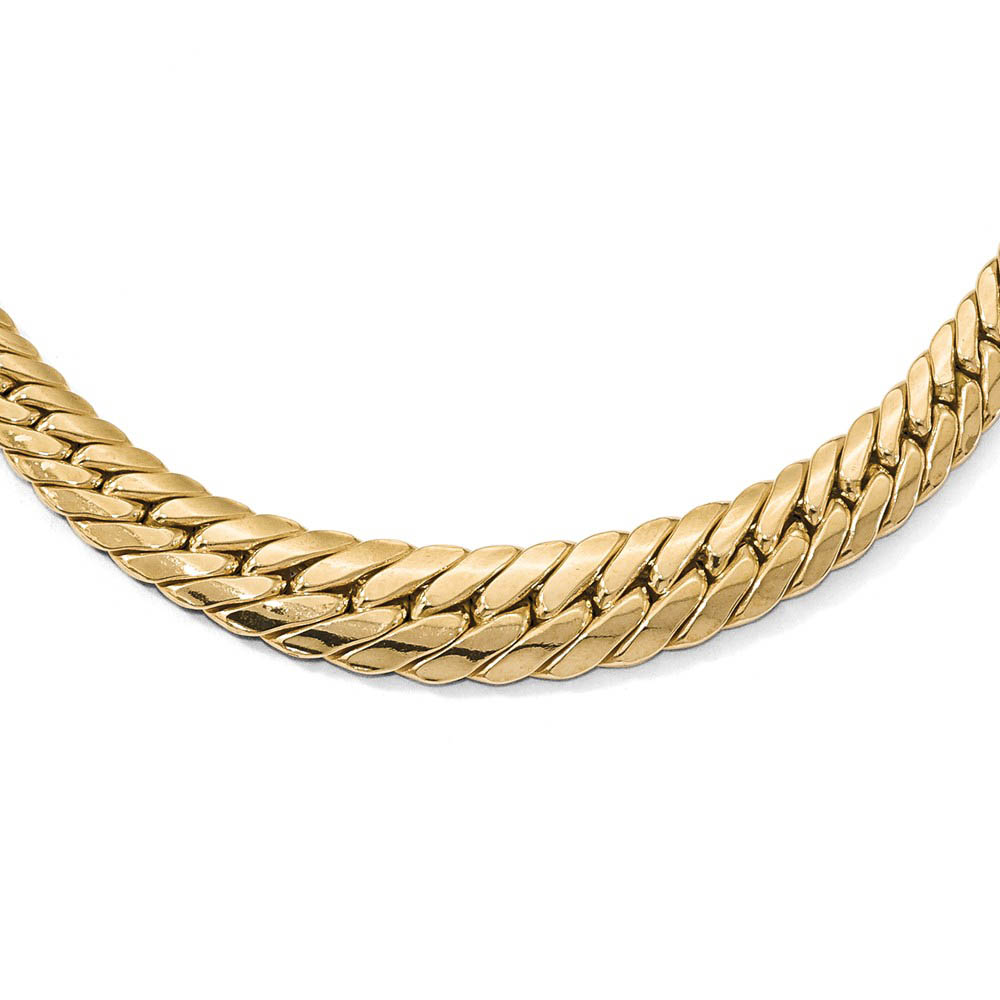 14k Yellow Gold Polished Graduated Fancy Link Necklace