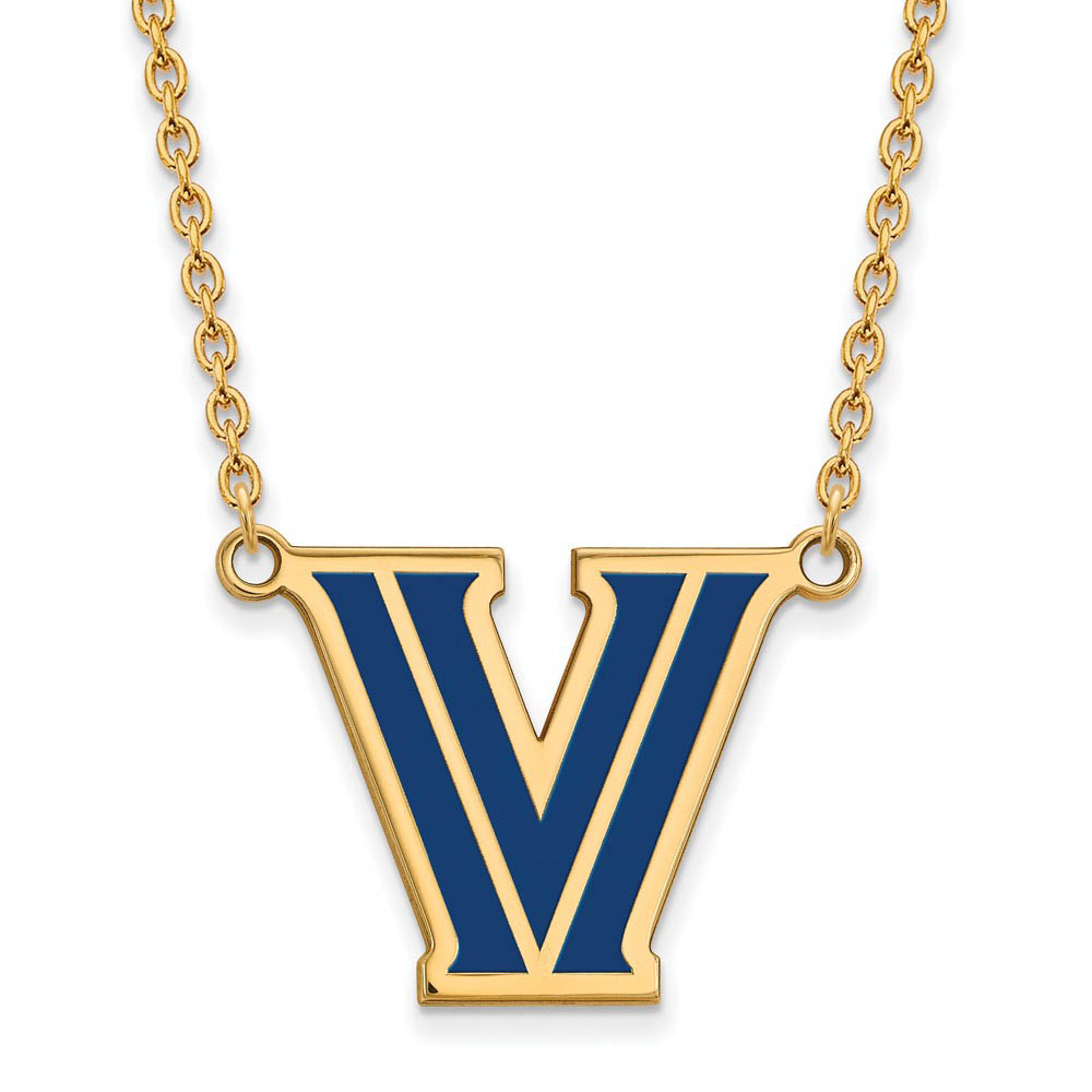 14k Gold Plated Silver Villanova U Enamel Pendant Necklace