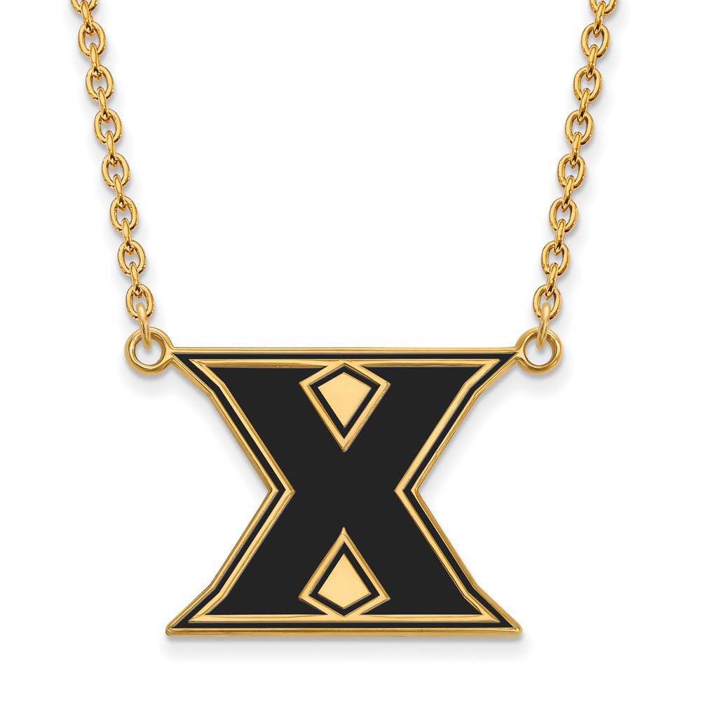 14k Gold Plated Silver Xavier U Enameled 'X' Pendant Necklace