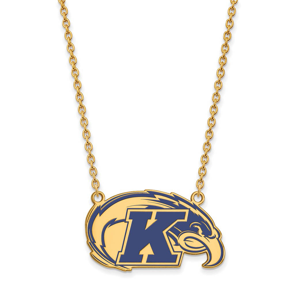 14k Gold Plated Silver Kent State Enamel Pendant Necklace