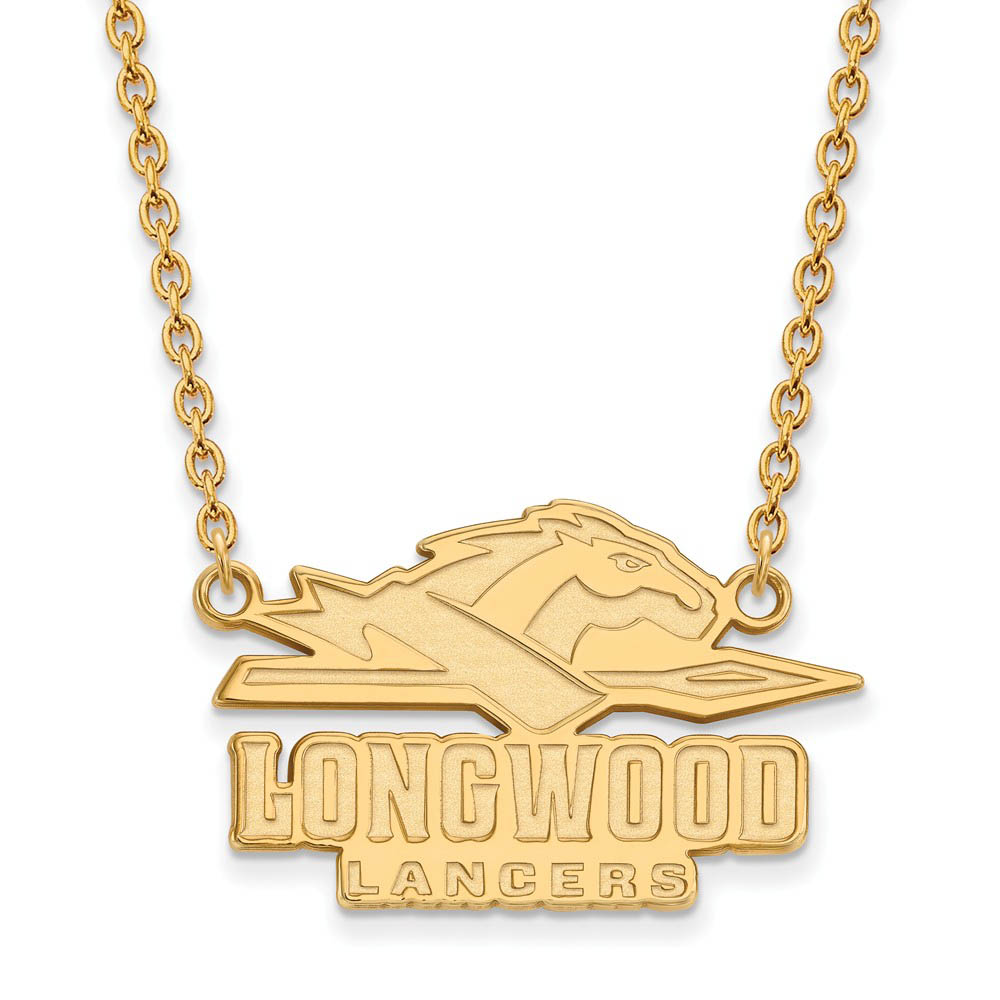 14k Gold Plated Silver Longwood Univ. Lg Enamel Pendant Necklace