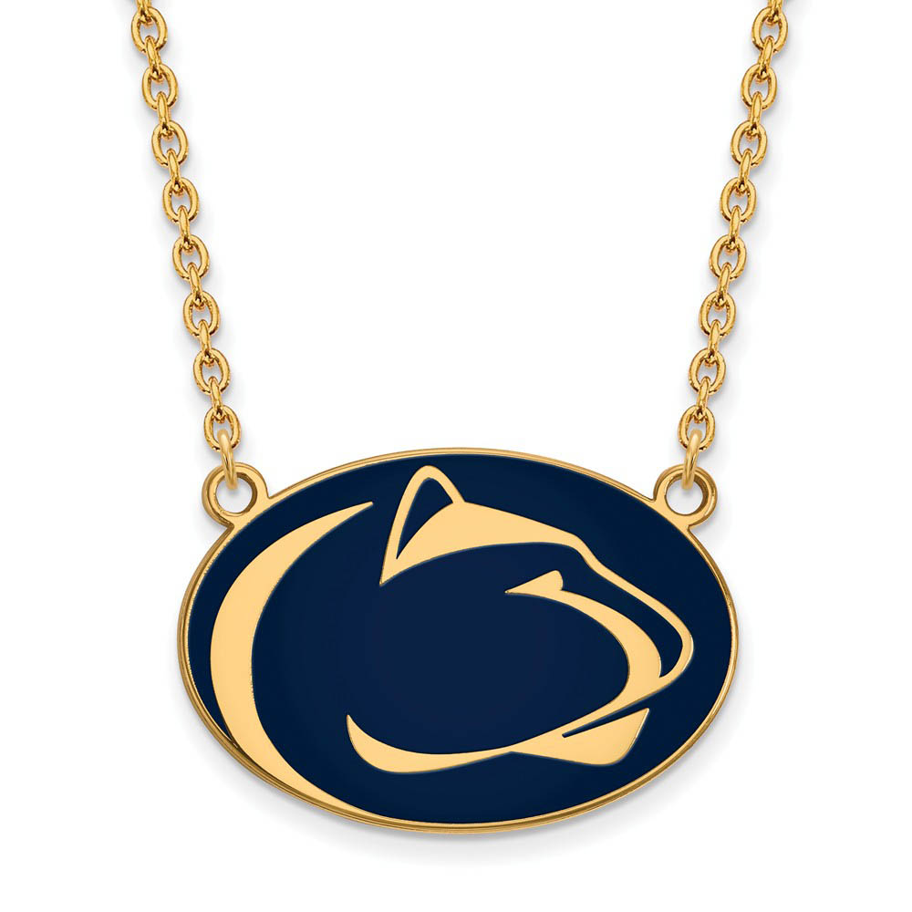 14k Gold Plated Silver Penn State Enamel Pendant Necklace