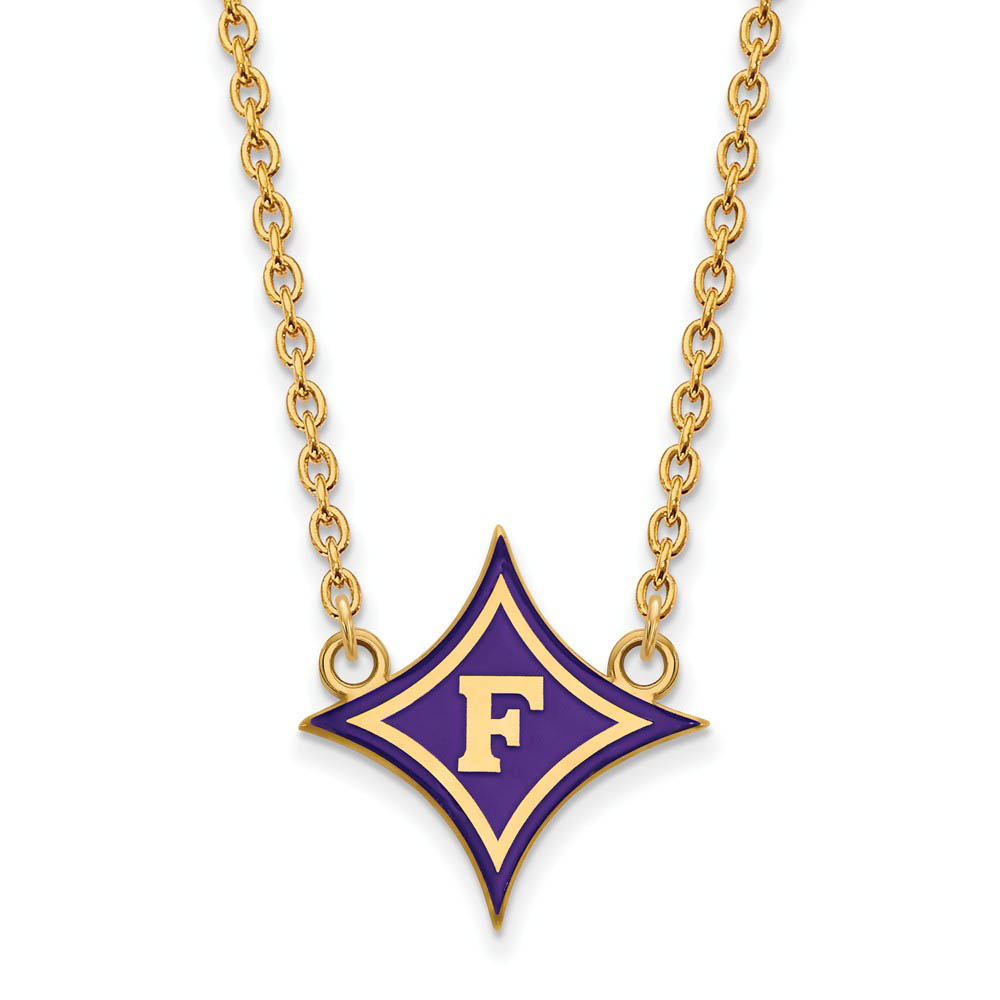 14k Gold Plated Silver Furman U Enamel Pendant Necklace