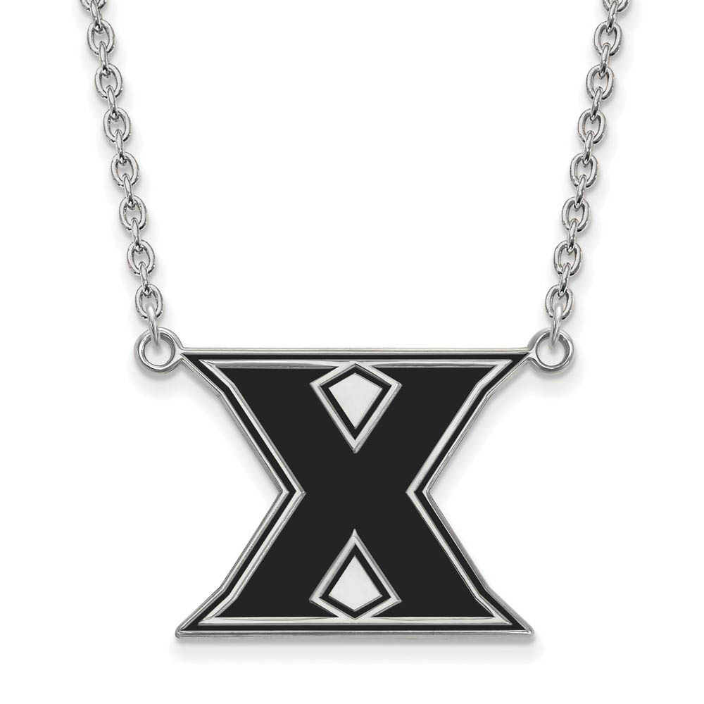 Sterling Silver Xavier U Enameled 'X' Pendant Necklace