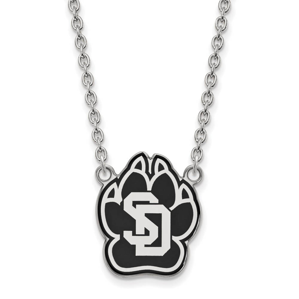 Sterling Silver South Dakota Enamel Logo Pendant Necklace