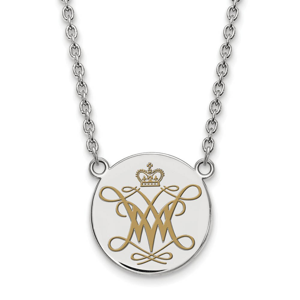 Sterling Silver William and Mary Enamel Disc Necklace