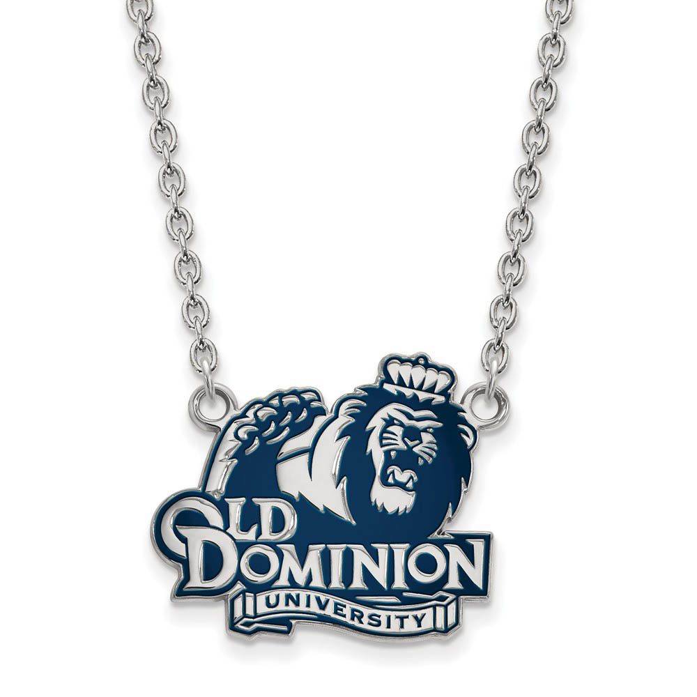 Sterling Silver Old Dominion U Enamel Pendant Necklace