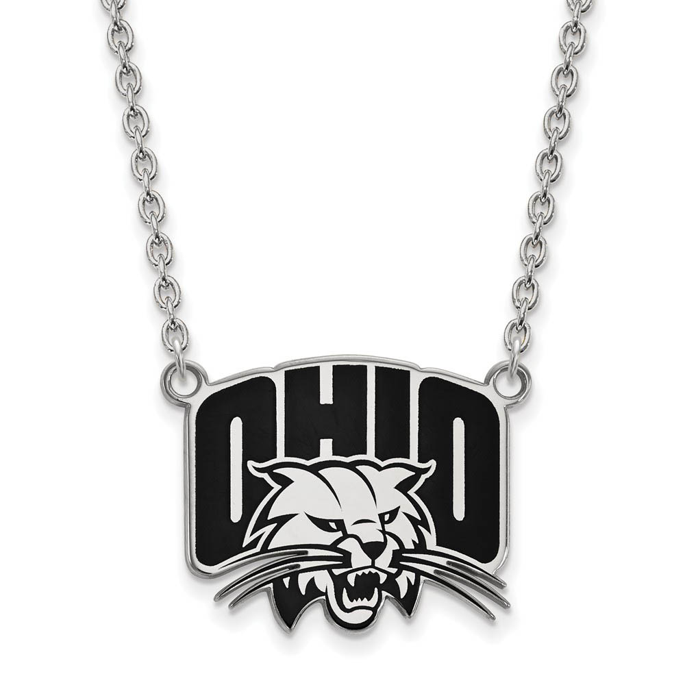 Sterling Silver Ohio U Enamel Pendant Necklace
