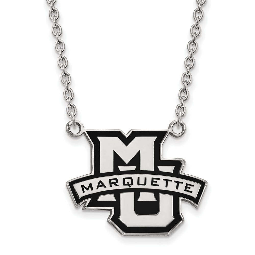 Sterling Silver Marquette U Enamel Logo Pendant Necklace