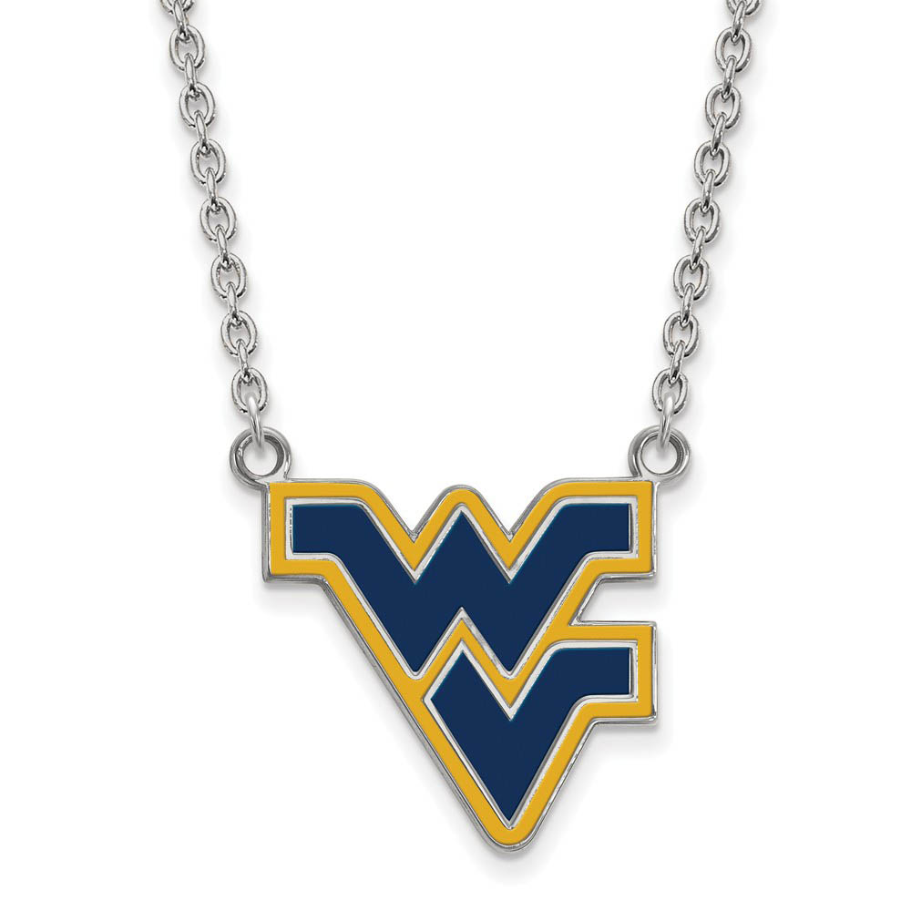 Sterling Silver West Virginia U Enamel Pendant Necklace