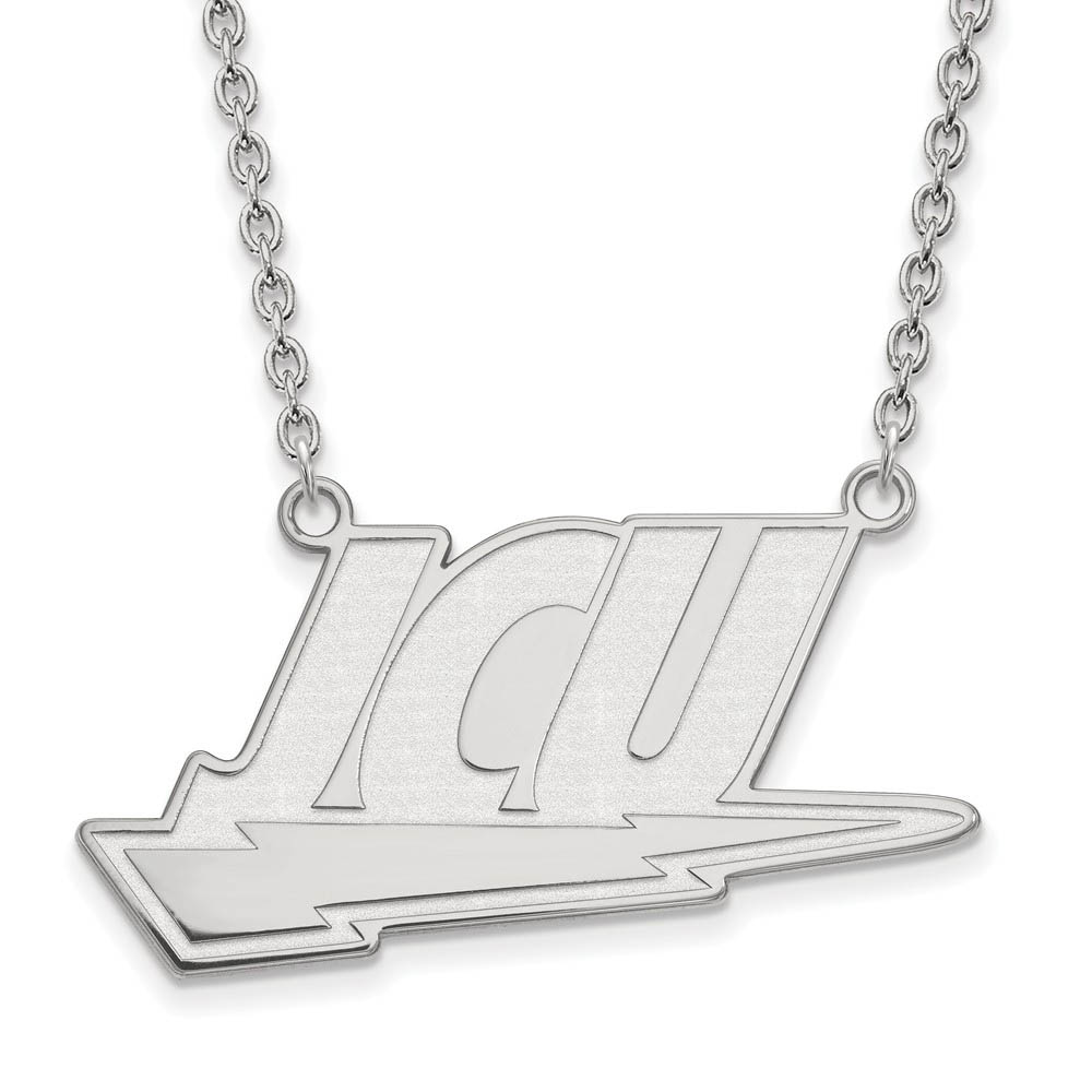 10k White Gold John Carroll U Pendant Necklace