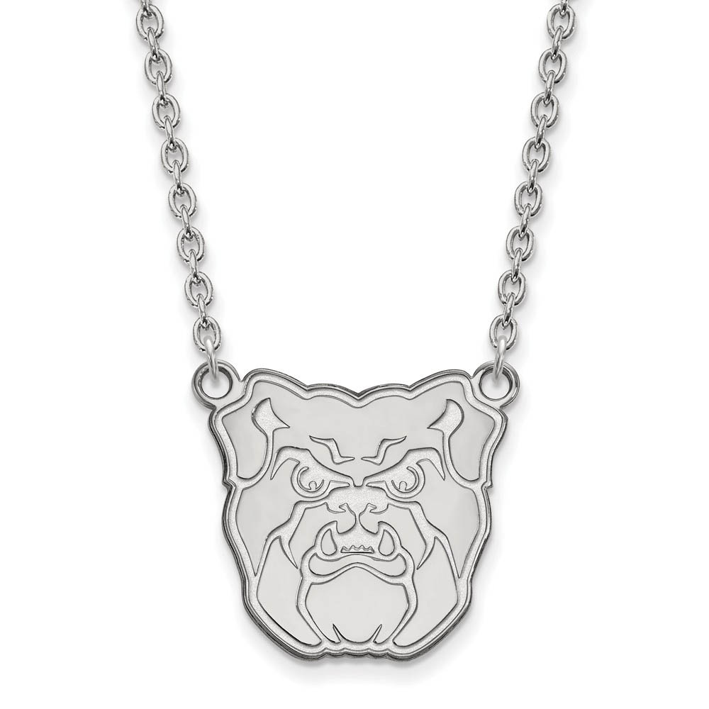 10k White Gold Butler U Lg Logo Pendant Necklace