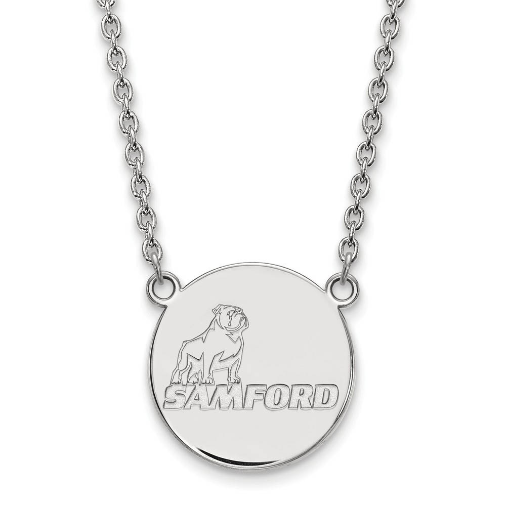 10k White Gold Samford U Pendant Necklace